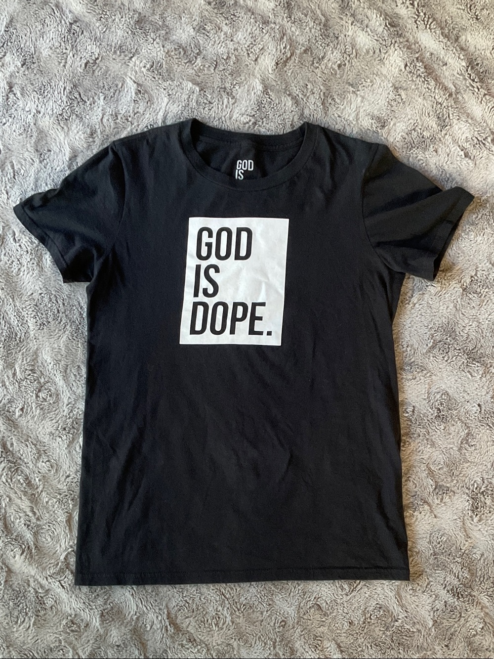 God Is Dope. Black Graphic Short Sleeve Tee